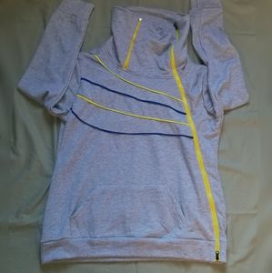 Gray Contrast Zip & Trim Sweatshirt